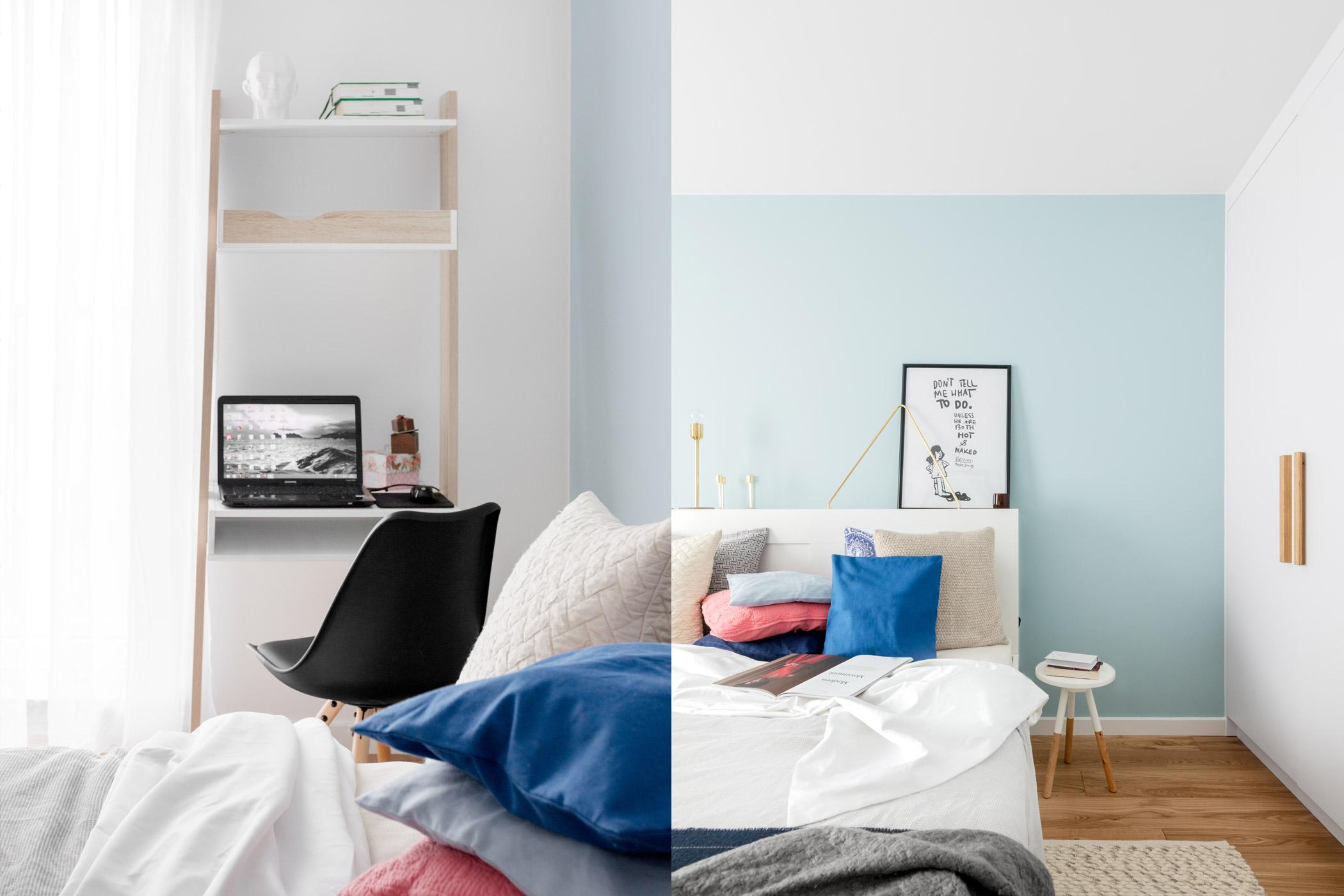 Błękitne wnętrzne mieszkania pod klucz