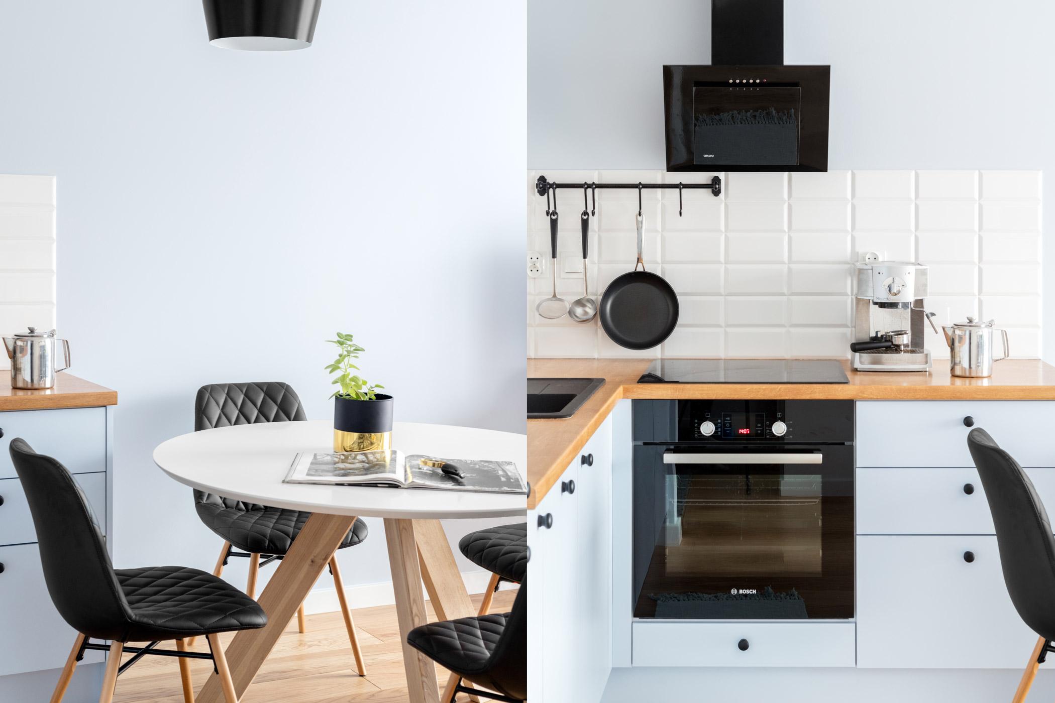 Stylowa kuchnia z jadalnią pod klucz w Warszawie